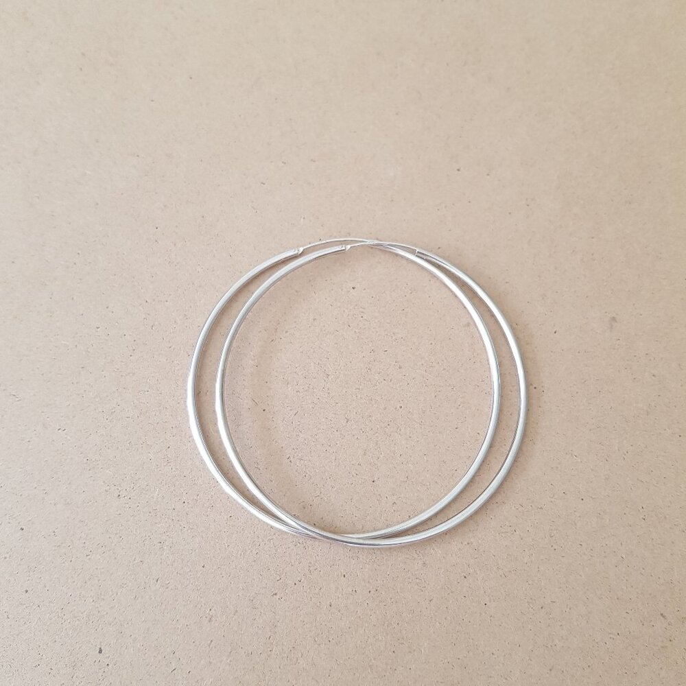 Sterling silver 70mm hoop earrings